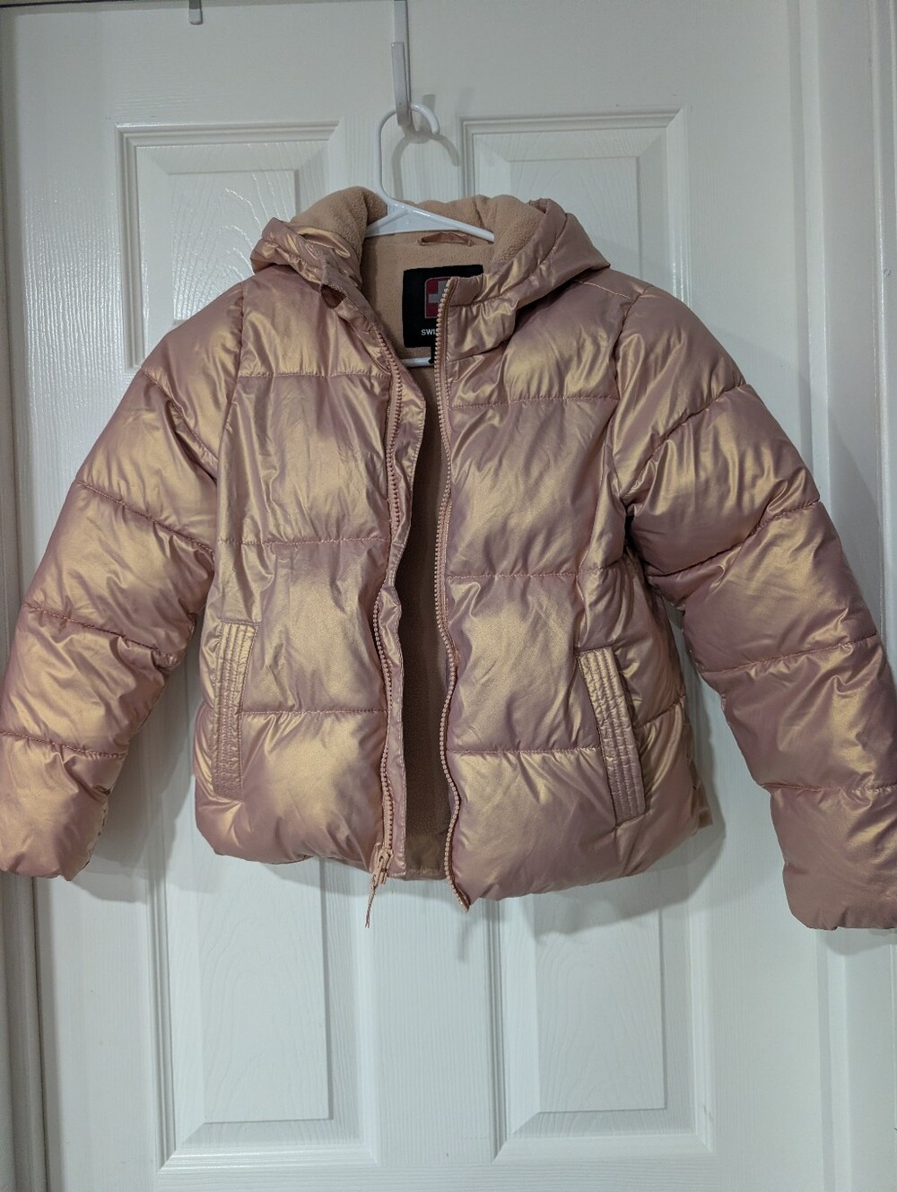 Girls Rose Gold Puffer Jacket